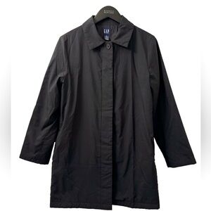 VINTAGE Y2K GAP BLACK RAINCOAT MINIMALIST CLASSIC SMALL